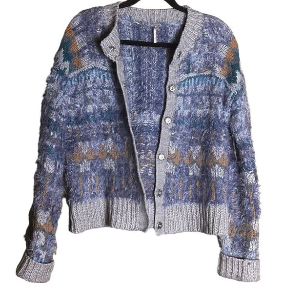 Free People Cardigan / Fuzzy Jacket Size Small ▪️ - Picture 4 of 11